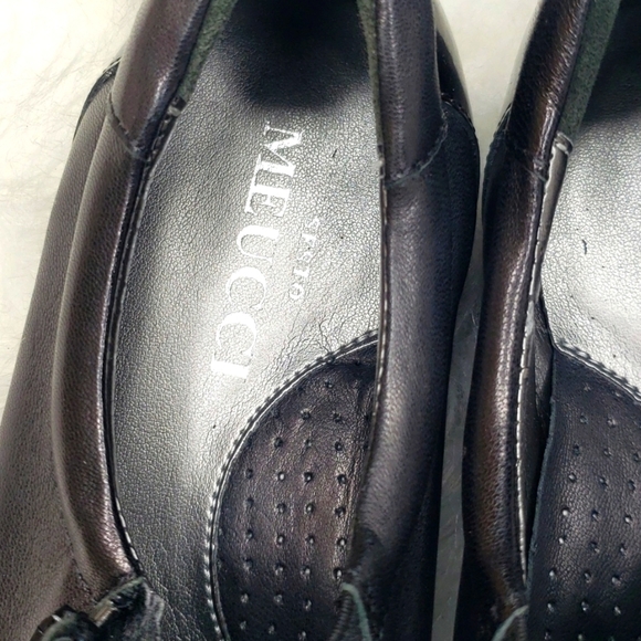 Sesto Meucci Black Leather Patent Side Zip Beckie Lace Up Loafers 6.5 - Picture 4 of 14